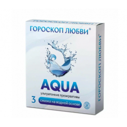 Condoms Love Horoscope with Water-Based Lubricant Aqua 3pcs